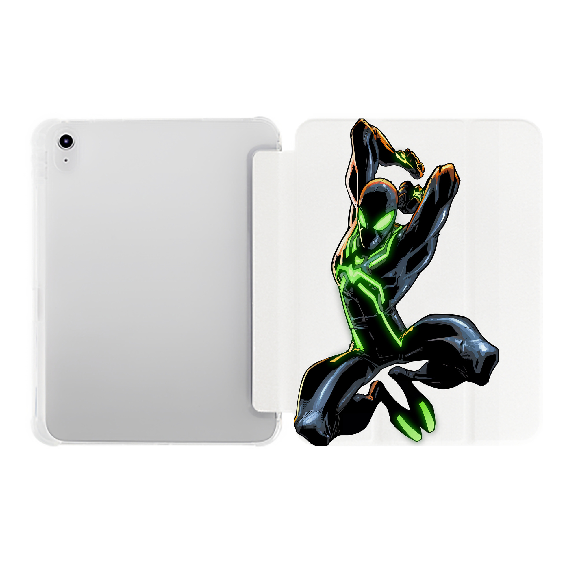 （画像用） Spider Man スパイダーマン IPad ケース ペン収納付き 三つ折りスタンド PUレザー×シリコン 対応機種9.5/10.5/10.9インチ